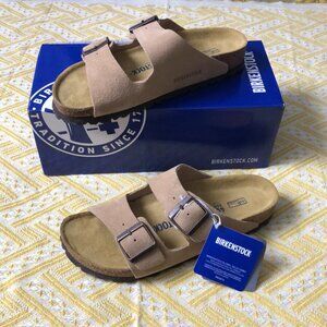 Birkenstock Arizona Narrow Fit Sandals - Latte Cream - Contoured Footbed